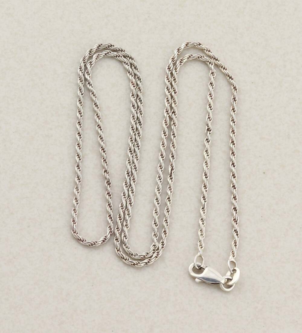 Sterling Silver Rope Chain Necklace 20 1/4" inch